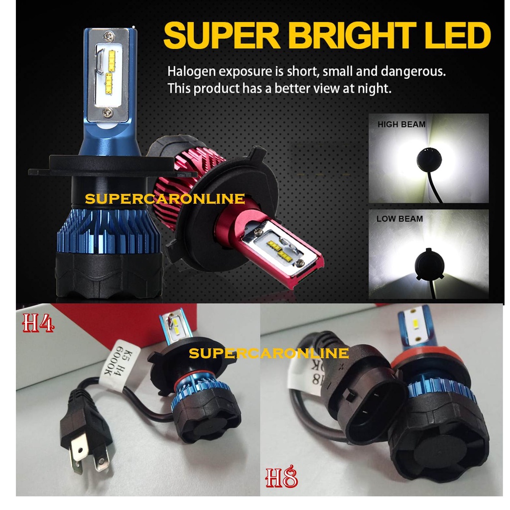 Gt ไฟหน้า LED H1 / H3 / H4 / H7 /H8 / H11 ไฟหน้า LED