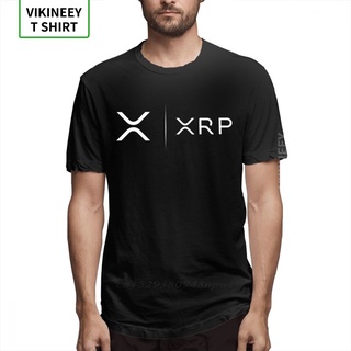 เสื้อยืดผ้าฝ้ายออร์แกนิก พิมพ์ลายเหรียญคลื่นระลอกคลื่นข้าง Xrp สไตล์สตรีท