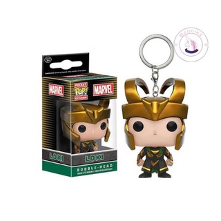 Funko Pop 2 Marvel Avengers พวงกุญแจ Loki พวงกุญแจตุ๊กตาของเล่น