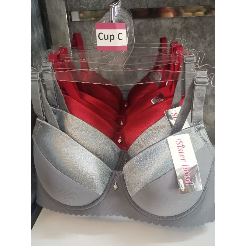 (38-44) Cup C เสื้อใน ไซส์ใหญ่ มีโครง ฟองบาง  3 ตะขอ / sister hood 2150