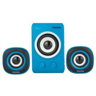 ลำโพงคอมพิวเตอร์ Stereo Speaker 2.1(Speaker USB) ยี่ห้อ MACNUS รุ่น ADL-102 MULTIMEDIA STEREO 2.1 SPEAKER BLUE/BLACK