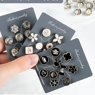 Fulllove 1Set 10 ชิ้นน่ารักเข็มกลัดมุกชุดเครื่องประดับแฟชั่นเกาหลีเข็มกลัดมุก Brooch Gift Xmas