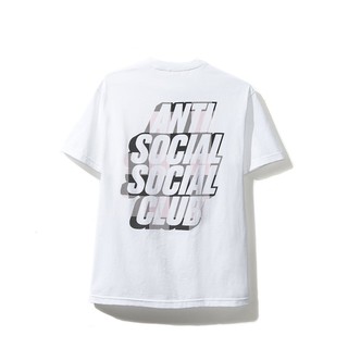 Anti Social Social Club Blocked Pink Plaid White Tee