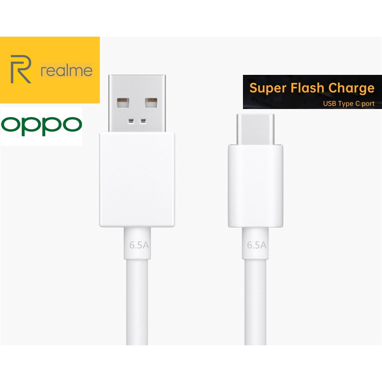 สายชาร์จ แท้ OPPO  SUPERVOOC Fast Charging ชาร์จเร็ว OPPO VOOC 6.5A USB TYPE-C ใช้ได้ตรงรุ่น เช่น Reno4/Pro,FindX2