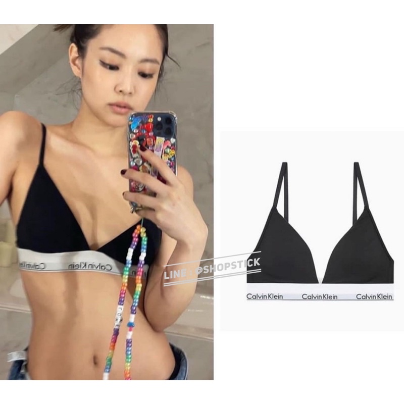 Calvin Klein Jennie Blackpink💕 Triangle Bralette บราคาลวินไคลน์ มีหลายสีมาก แท้💯🇺🇸