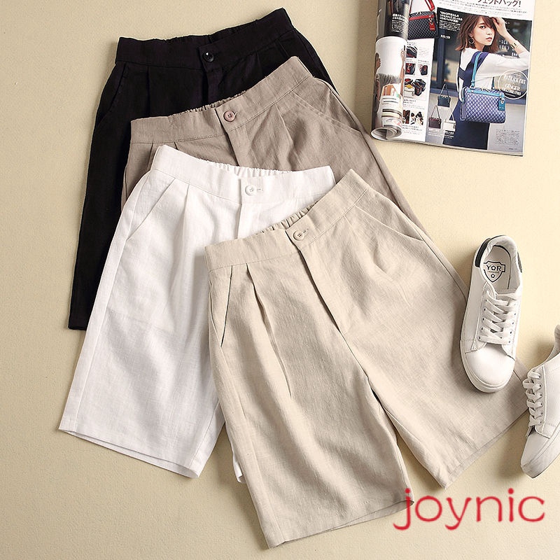 joynic M-4XL จุด ผู้หญิงสไตล์เกาหลีกางเกงขาสั้นฤดูร้อนใหม่เอเชียกางเกงผ้าฝ้ายผู้หญิงหลวมเอวสูงลดความอ้วนขนาดใหญ่ขากว้า