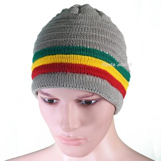 หมวกไหมพรม สีเทา เร้กเก้ rasta