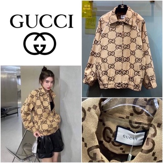 เสื้อแจ็คเก็ต GUCCI GG LOGO JACQUARD CANVAS JACKET