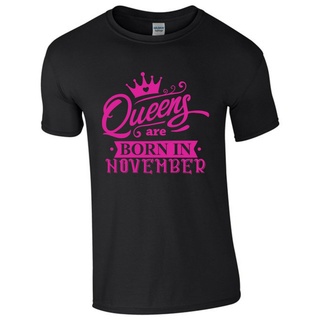 คอลูกเรือเสื้อยืดลําลอง แขนสั้น พิมพ์ลาย November birthday queens are born In cal sports and leisure clothingS-5XL