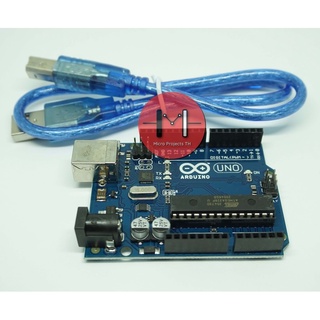 (พร้อมส่งจากไทย) Arduino Uno R3 พร้อมสาย USB 15 cm แบบถอดชิปได้