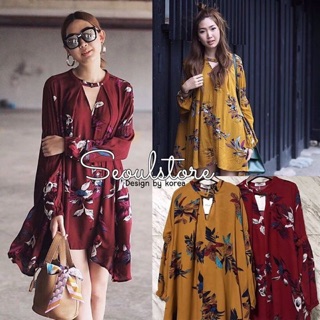 เดรสคอวีหน้า ทรงoversize