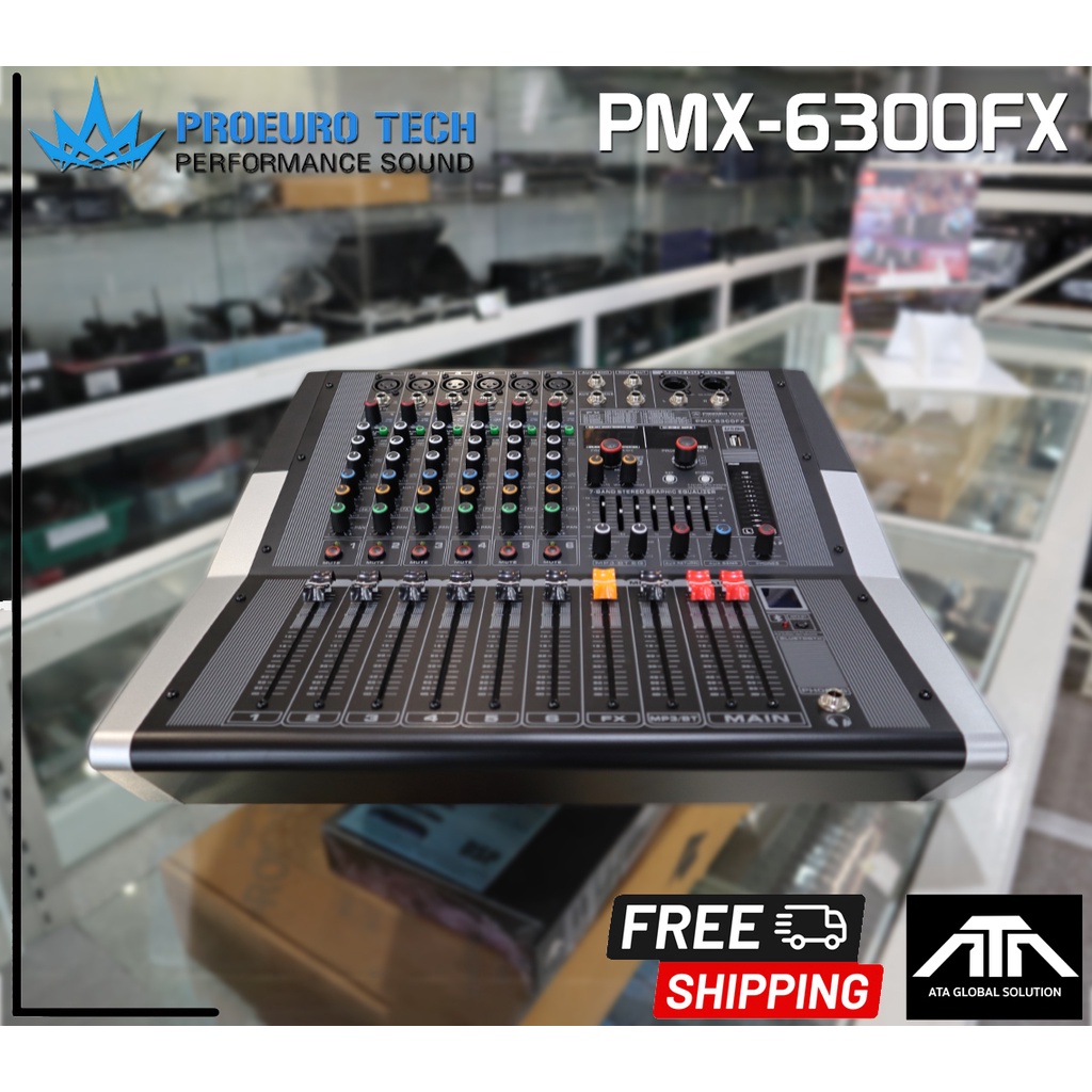 เพาเวอร์มิกซ์เซอร์ PROEUROTECH PMX-6300FX มิกซ์ มิกเซอร์ เพาเวอร์มิกซ์ PMX 6300 FX เครื่องเสียง