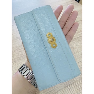 Gianni Versace ostrich skin long wallet vintage