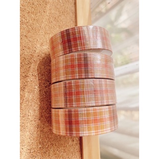 🔸Orange Grid Washi Tape สติ๊กเกอร์ วาชิเทป Welsey Family Ginger 🔸