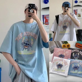 พร้อมส่ง ✨เสื้อยืดเกาหลี oversize แขนสั้นคอกลม เสื้อคู่ชายหญิงวินเทจ ทรงหลวม แฟชั่นฤดูร้อนเสื้อยืดลายการ์ตูนสุดฮอต