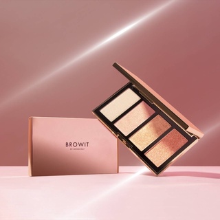 พาเลทท์ไฮไลท์น้องฉัตร Showglow highlighter paletteของแท้100%