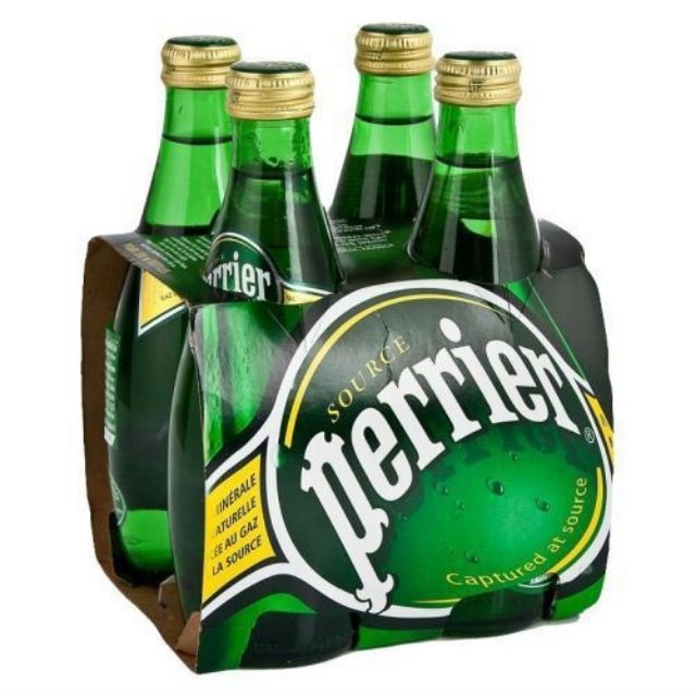 Perrier เปอริเอ้ น้ำแร่แบบมีฟอง ขนาด 330ml/ขวด ยกแพ็ค 4ขวด น้ำแร่ธรรมชาติ แพ็คละ4ขวด