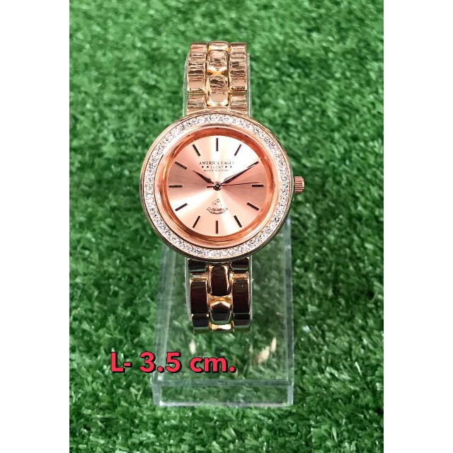 นาฬิกาข้อมือผู้หญิง American Eagle โรสโกลด์ขอบเพชร