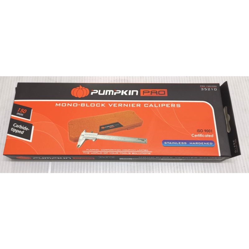 PUMPKIN​ 35210 PRO-150VC02 เวอร์เนีย​ สแตนเลส​ 6" อ่านค่า:0.02ม.ม./.001"