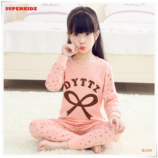 K180 ชุดนอนเด็ก ชุดนอนเด็กผู้หญิง ผ้านิ่มใส่สบาย ลายน่ารัก 100% COTTON  By Superkidz