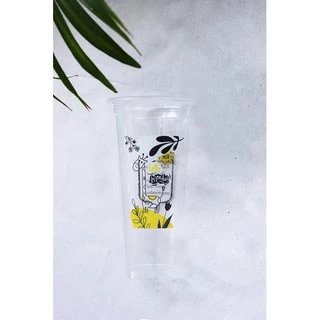 [50ใบ/ห่อ] แก้วพลาสติกพิมพ์ลายการ์ตูนHAPPY DAYสำเร็จ FPC PP FA-22oz.(95mm)
