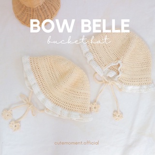 Bow belle bucket hat หมวกไหมพรมถักสีครีม