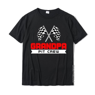 เสื้อยืดครอปเสื้อยืด ผ้าฝ้าย พิมพ์ลายรถแข่ง Grandpa Pit Crew สําหรับผู้ชายS-5XL