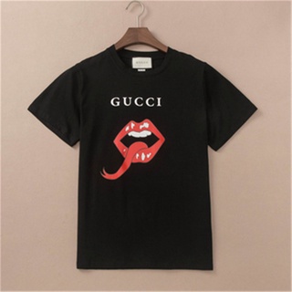 พร้อมส่ง Gu-C-C-I เสื้อยืดผ้าฝ้ายแขนสั้นพิมพ์ลายสไตล์คลาสสิกพลัสไซซ์ S-Xxl