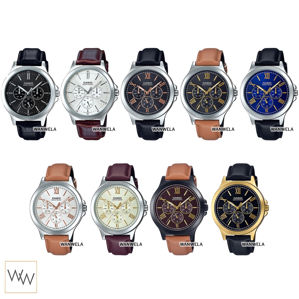 ของแท้ นาฬิกาข้อมือ Casio ผู้ชาย รุ่น MTP-V300 สายหนัง