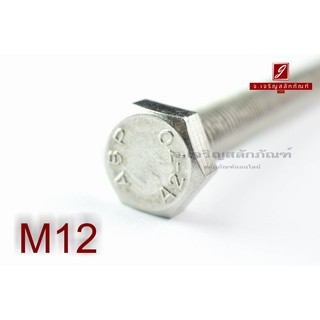 น็อตหัวเหลี่ยมสแตนเลส Stainless Steel Hex Bolt M12