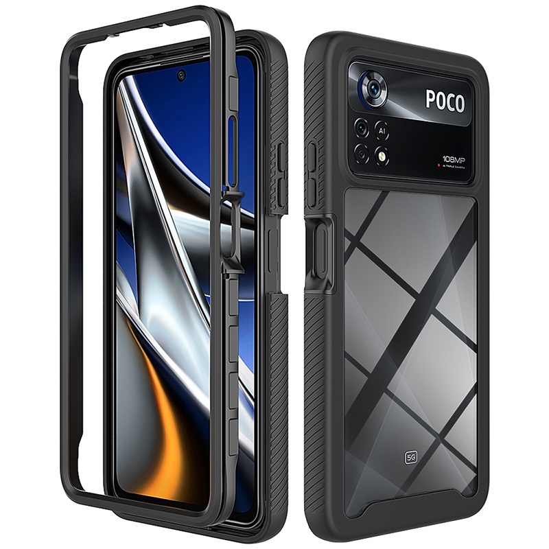 สําหรับ Xiaomi Poco X4 Pro 5G Full Body กันชนใส Hybrid Armor เคสกันกระแทก