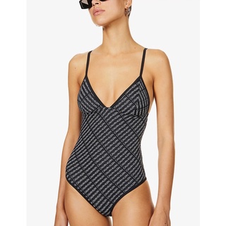 พร้อมส่ง SW11 ชุดว่ายน้ำวันพีช Calvin Klein Core  Core Diagonal Logo One piece Swimsuit