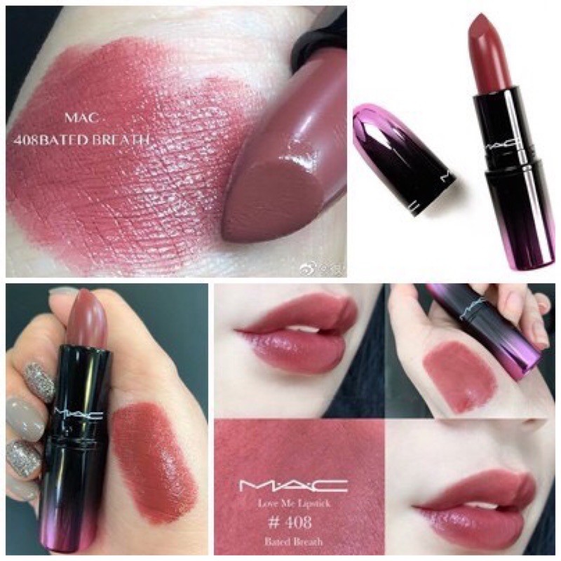Mac Love Me Lipstick 408 Bated Breath 3g Shopee Thailand