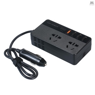 150W อินเวอร์เตอร์แปลงไฟ Dc 12V To Ac 220V อินเวอร์เตอร์พร้อมพอร์ต Usb และพอร์ต Usb และพอร์ต Usb 2 Outlets 3 Usb Ports 1 Qc3.0 Usb สําหรับรถยนต์