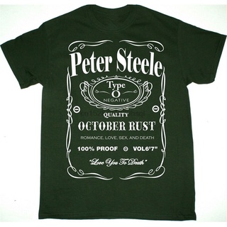 พร้อมส่ง เสื้อยืดลําลอง แขนสั้น คอกลม พิมพ์ลาย Peter Steele Tribute Type O Negative Gothic Doom Heavy Forest Green M 2 1