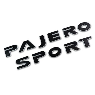 Logo โลโก้ 3D PAJERO SPORT มิตซูบิชิ ปาเจโร่ สีดำด้าน สำหรับ Mitsubishi Pajero Sport Montero ปี 2015-2018