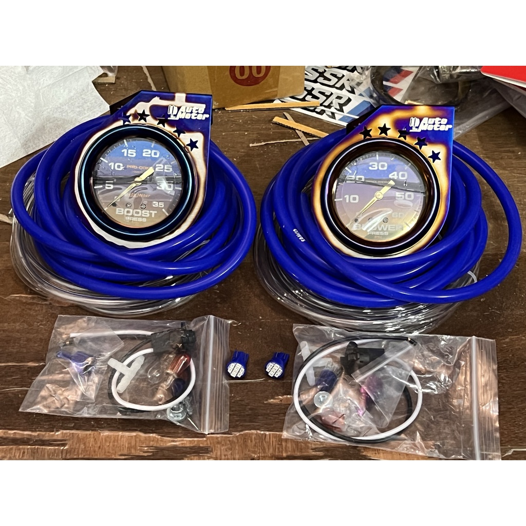 Auto Meter พร้อมขา วัดบูสหน้าน้ำมัน วัดบูส ออโต้หน้าน้ำมัน ออโต้หน้าไทเท 35ปอนด์/60ปอนด์ เลือกในแชท
