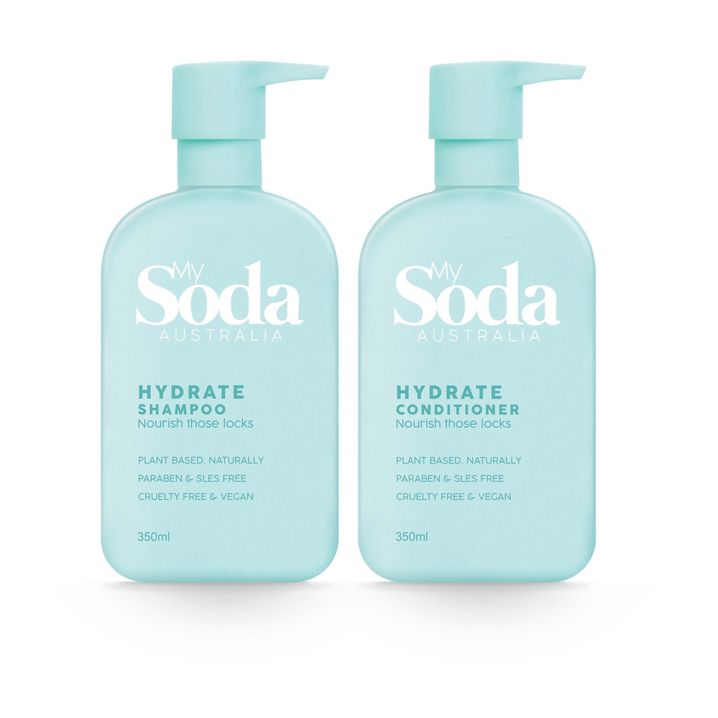 [แพ็กคู่] มายโซดา ออสเตรเลีย ไฮเดรท แชมพู + คอนดิชันเนอร์ 350 มล. MY SODA AUSTRALIA HYDRATE SHAMPOO 