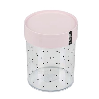 FREE HOME ขวดโหล PS DKW PASTEL DOT 1.48 ลิตร ฝาชมพู ขวดโหล โหลใส่เครื่องปรุง