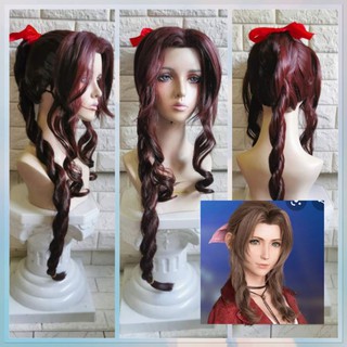 วิกผม​ แอริธff7​ Aerith​ wig โพนี่เทลสีน้ำตาล(พร้อมส่ง)​