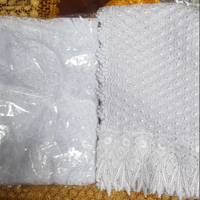 สไบลูกไม้ ปฏิบัติธรรม สำหรับใส่คู่กับ ชุดขาวปฏิบัติธรรม ราคา ถูกที่สุด ดีลบีเคเค