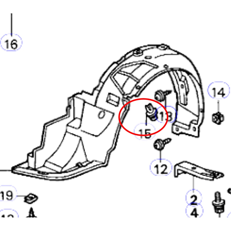 SKU-A442( 10ตัว) พุกพลาสติกยึดซุ้มล้อบังโคลนหน้า HONDA CIVIC EK ตาโต (1996-2000) - รูปที่ 2