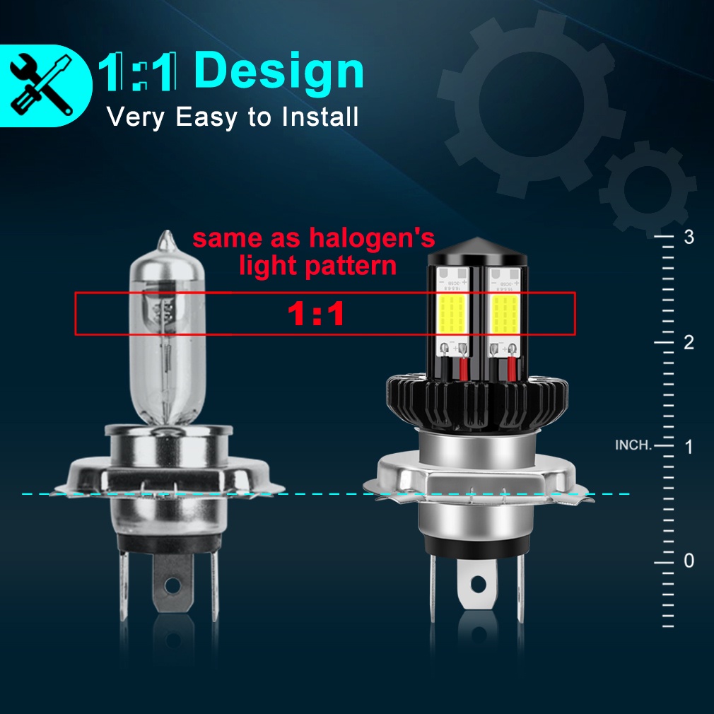 Local Stockeurs New Motorcycle Led H6 H4 Headlight Bulb H4 Hs1 Ba20d P15d H6m 6000lm 60w For 5662