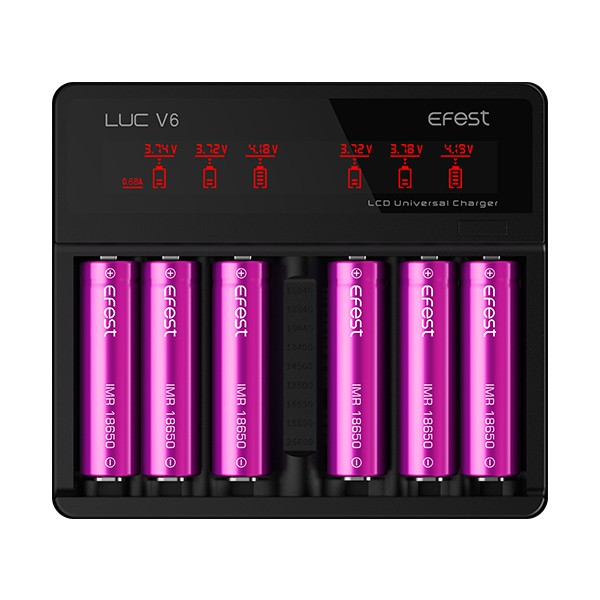 รางชาร์จEfest รุ่นLUC V6 (ใช้เป็นPowerBankได้) เครื่องชาร์จถ่านชาร์จคุณภาพสูง รับประกันนาน 3 ปีจากผู