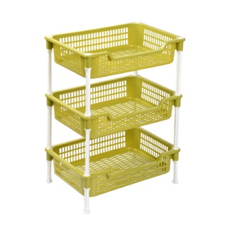 ชั้นวางของ 3 ชั้น สีเขียว-ขาว ขนาด 43 x 30 x 59 ซม.