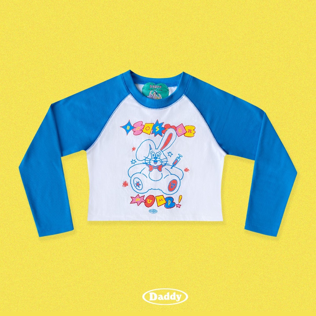 DADDY | Booster Pump Crop Top เสื้อยืดสกรีนลายน้องกระต่าย สุดน่ารัก ใส่สบาย