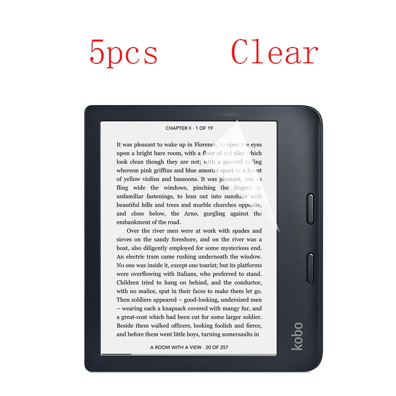Kobo Libra H2O/Kobo Libra 2/Kobo Sage ป้องกันหน้าจอฟิล์มพลาสติก HD clear 5PCS