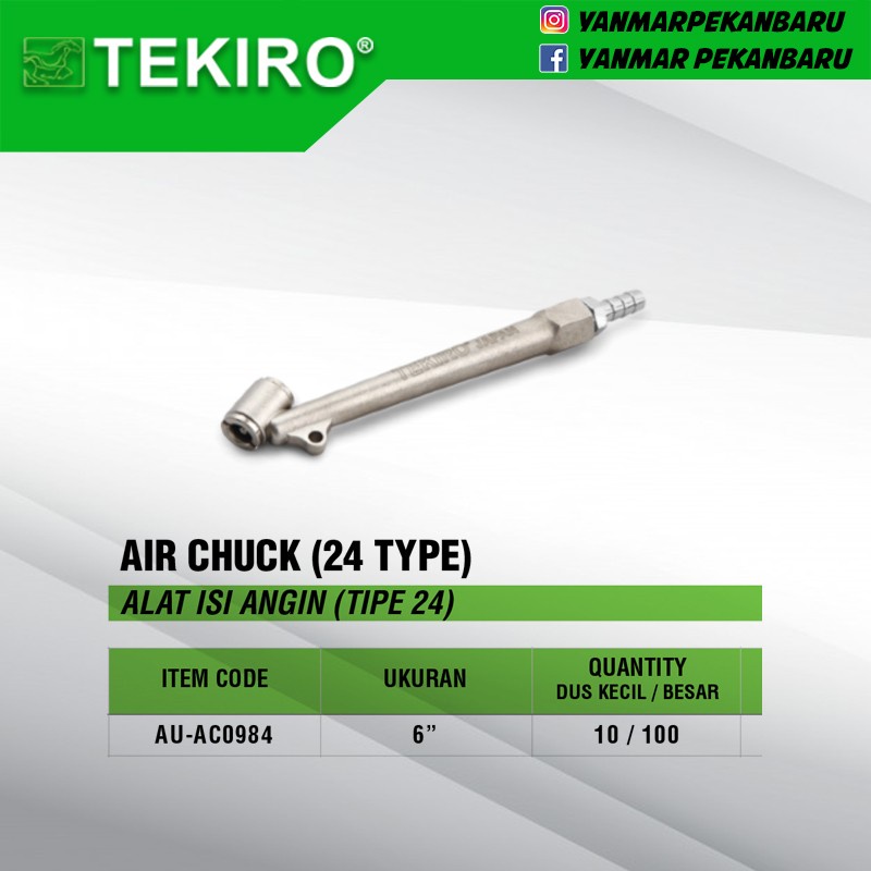 AIR CHUCK (24 TYPES) / AIR FILLING TOOL (TYPE 24) 6 INCH TEKIRO