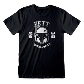 เสื้อยืดผ้าฝ้ายพิมพ์ลายแฟชั่น ขายดี เสื้อยืดลําลอง แขนสั้น พิมพ์ลาย Fett Mandalorian Licensed สําหรับผู้ชาย ICalhi94BDnc