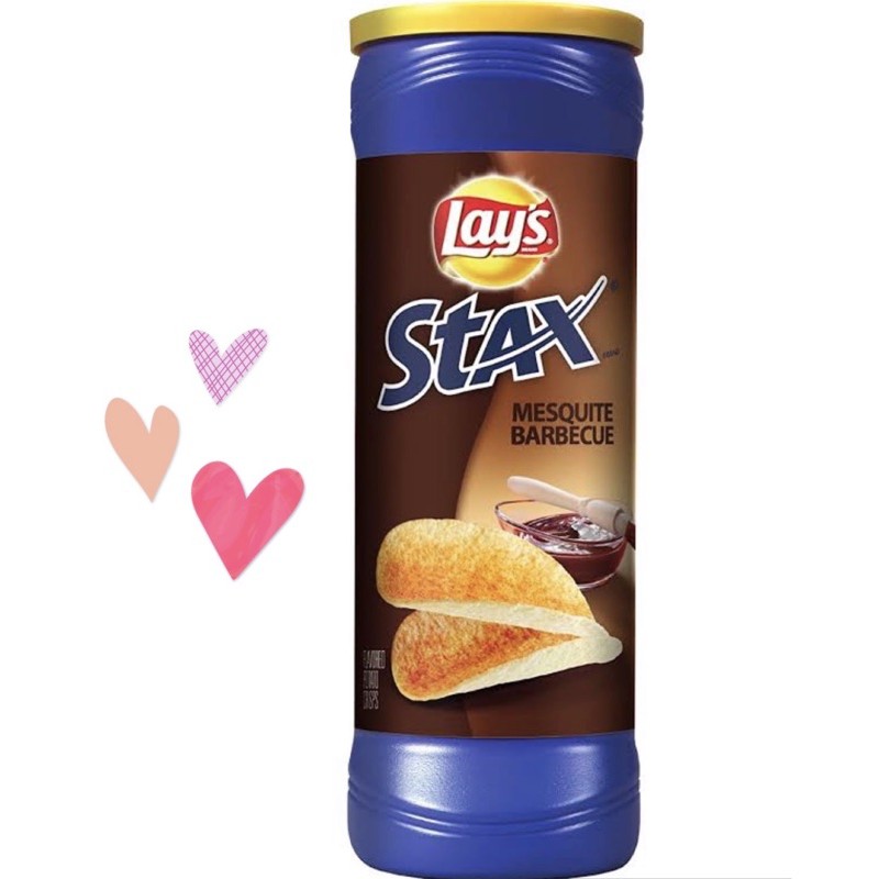 lay's stax mesquite bbq 🍗 มันฝรั่งทอดกรอบ เลย์ ขนมกินเล่น อเมริกา 🇺🇸 USA 100% พร้อมส่งจ้า สั่งเลย po